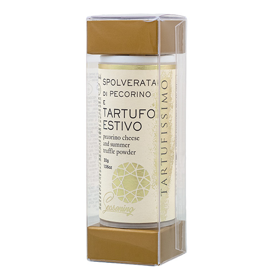 Pulver aus Pecorino und Trüffel